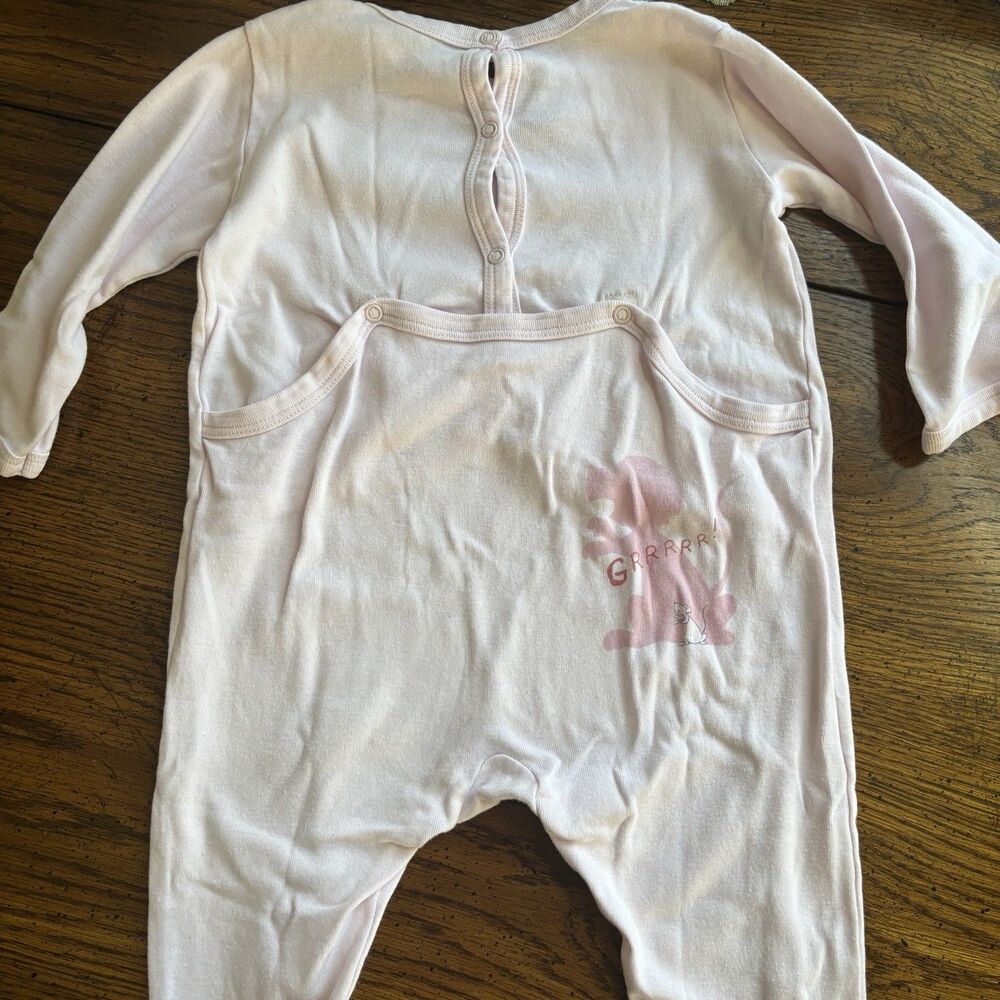 Petit Bateau Baby White Long Sleeve Bodysuit 18 Months‎ Cotton Circus Animals - Picture 3 of 11